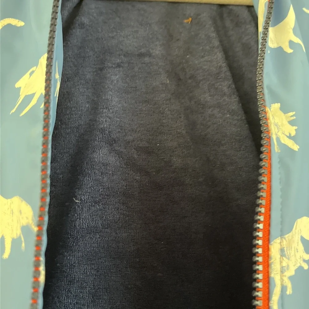 Hatley Kids‎ Dinosaur Print Rain Jacket Hooded Size 10 Blue Soft Lining